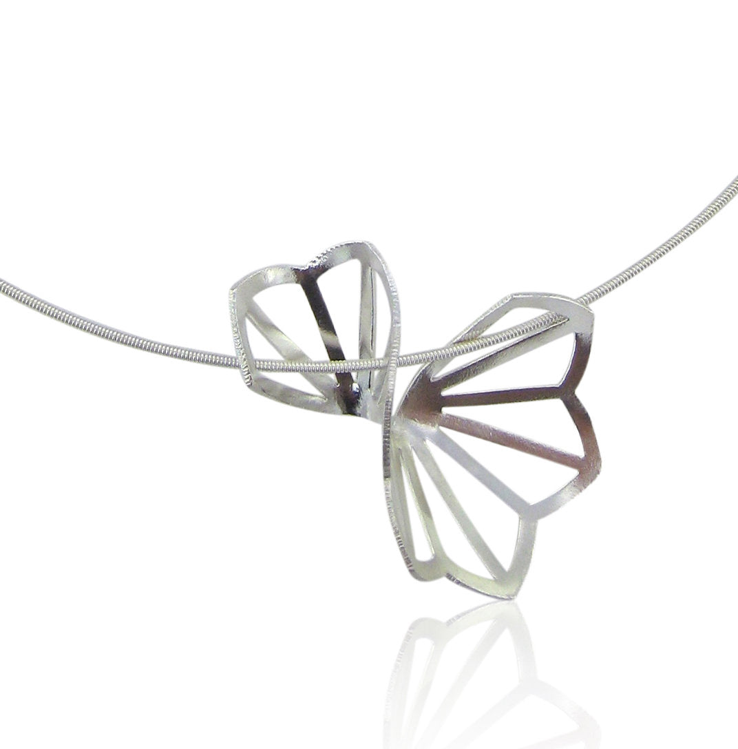 Hyacinth Fold Bright Silver Necklace