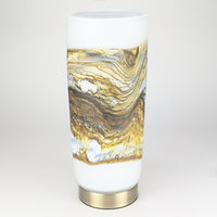 Alabaster Strata Pillar Lamp in Gold