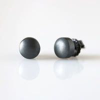 Oxidized Button Earrings