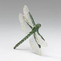 Vibrant Green Dragonfly with Clear Tinted Wings