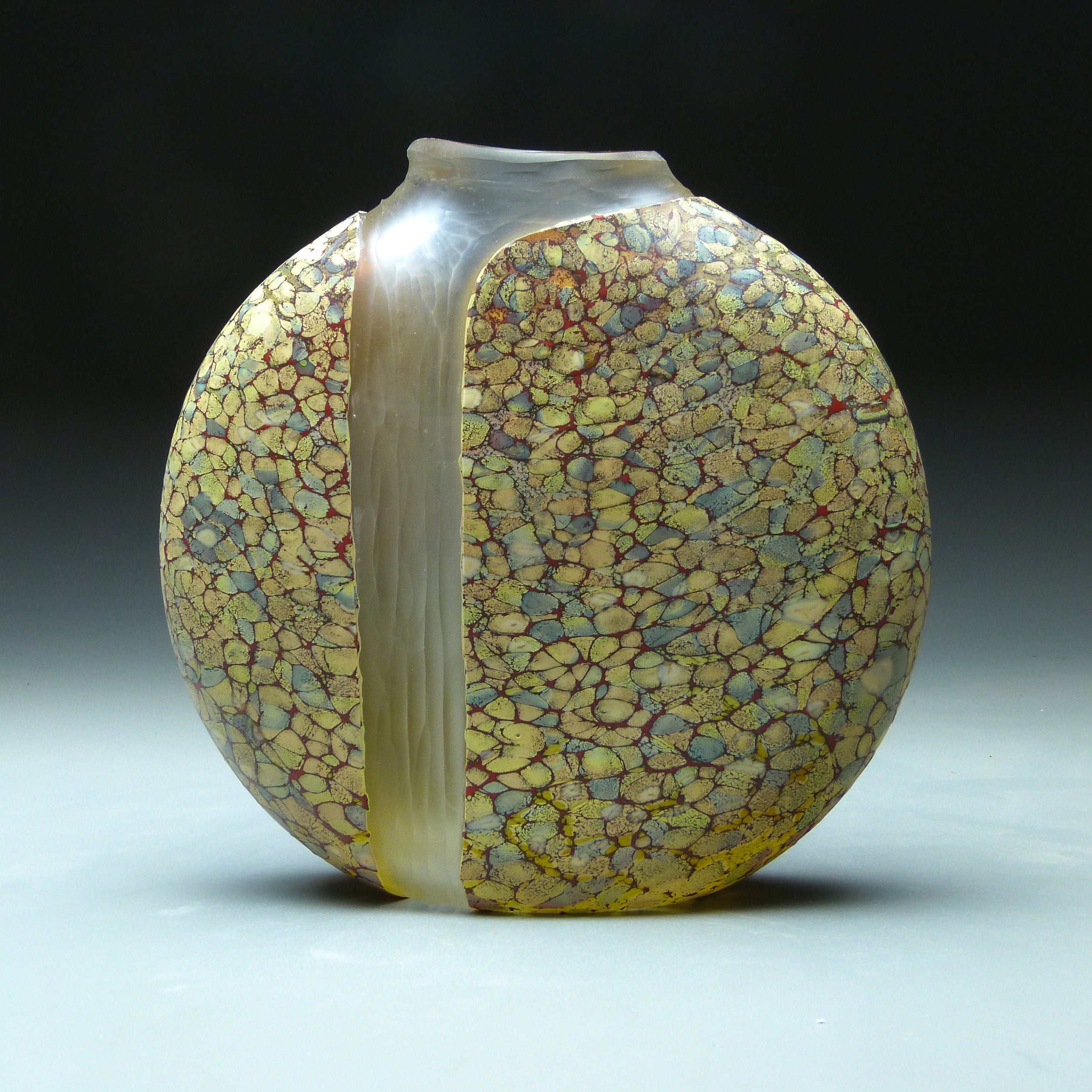 Sandy Cascade Vase with Clear Interior