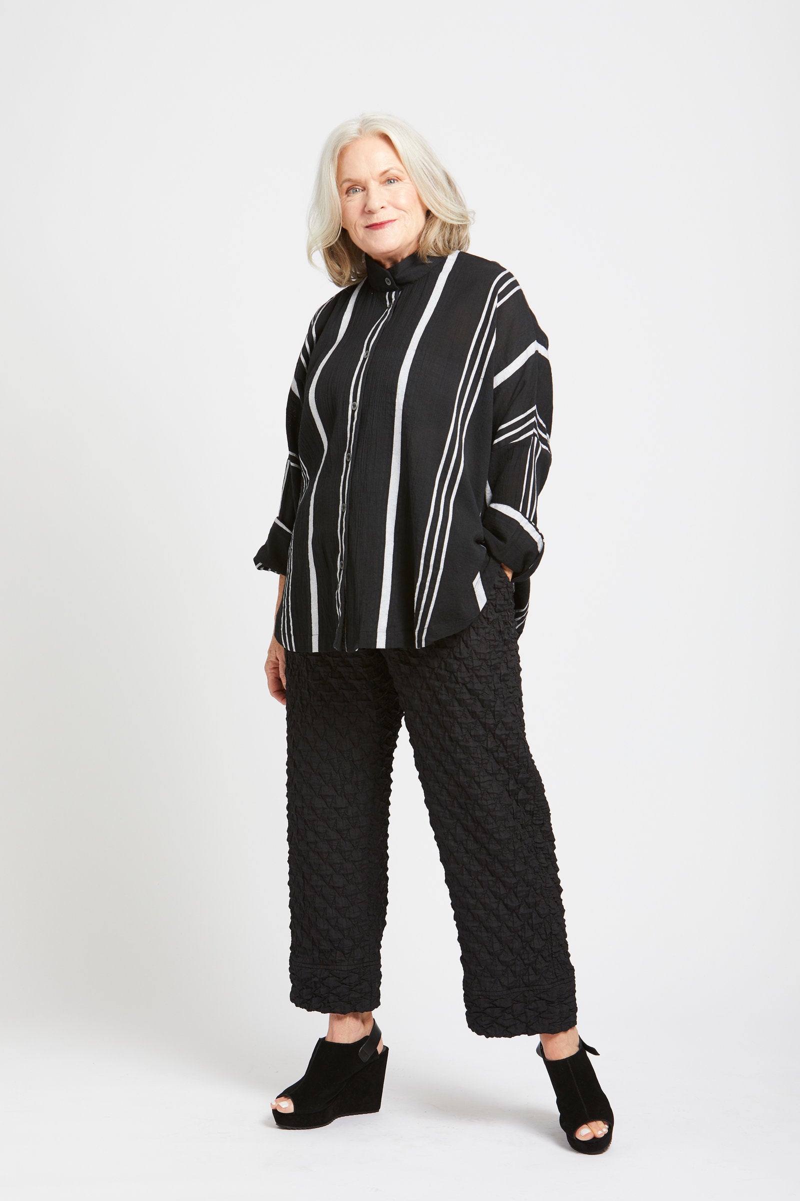 Cotton Stripe Circular Shirt