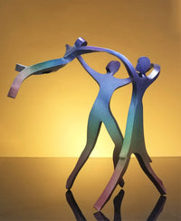 Dancing Family with Boy in Rainbow