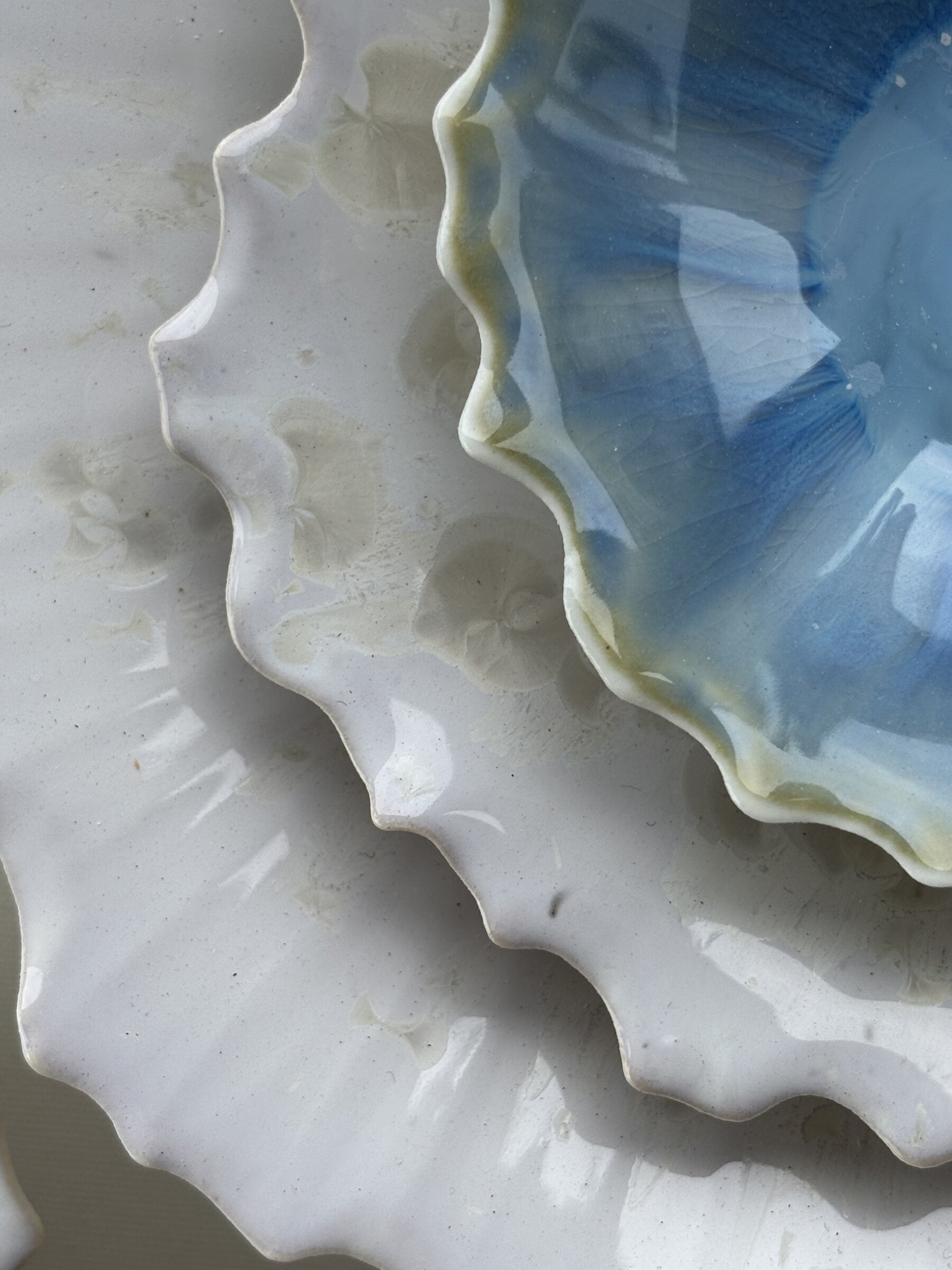 Ivory and Blue Porcelain Wall Set III