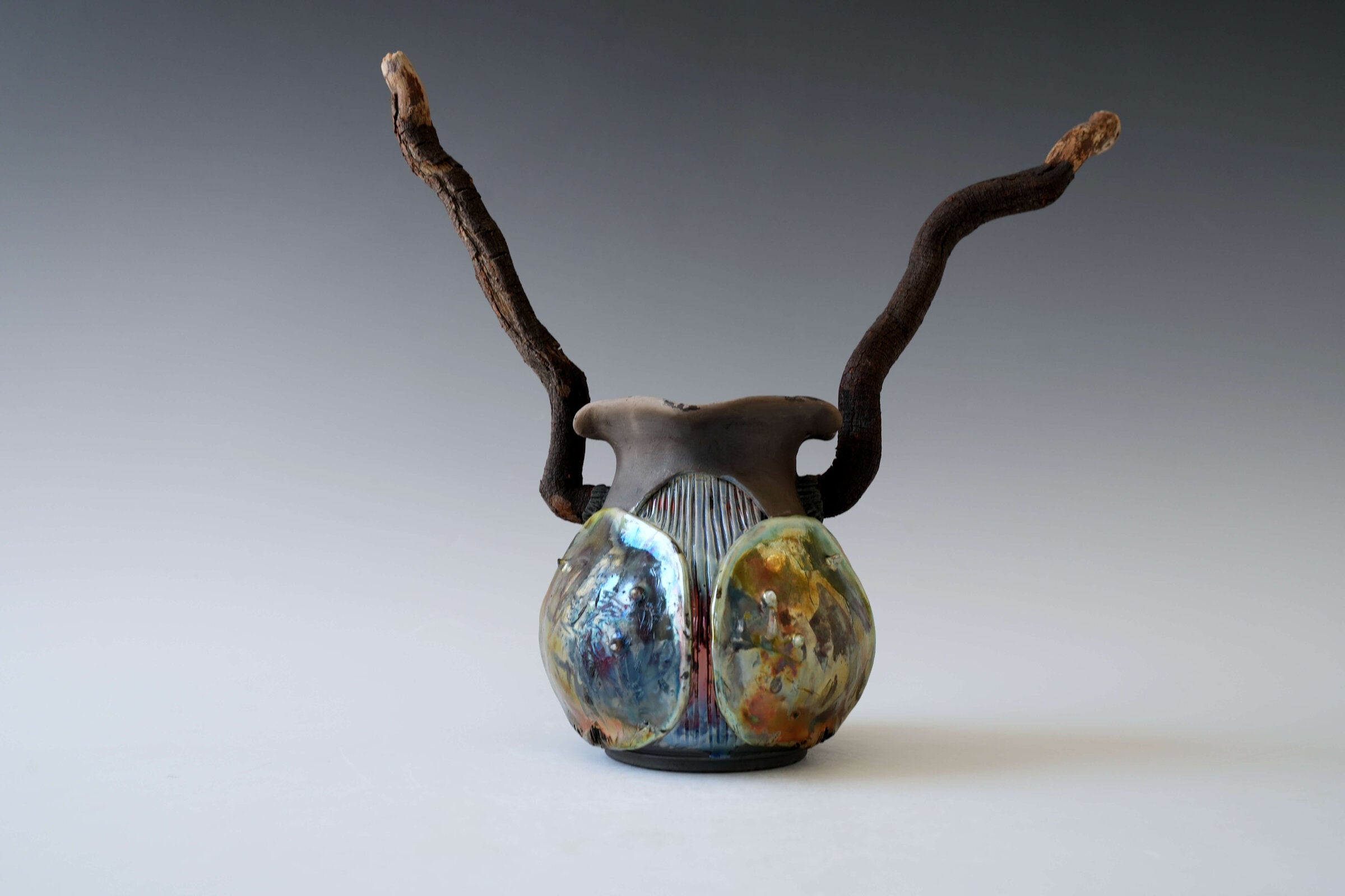 Smoked Shell Magic Forest Porcelain Vessel