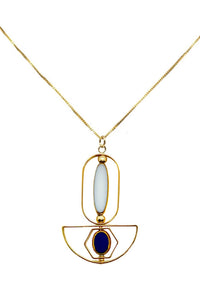 Blue & White Art Deco Pendant