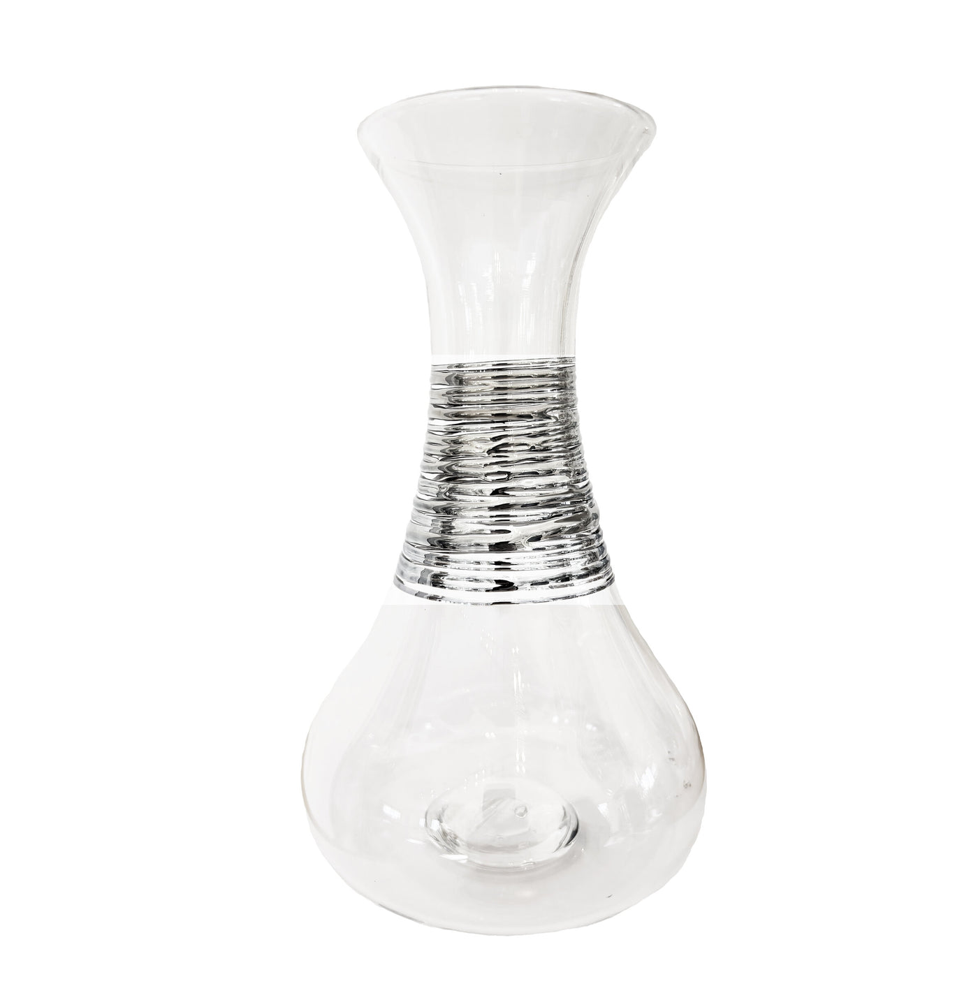 Crystal Silverspun Decanter and Wine Glass Set
