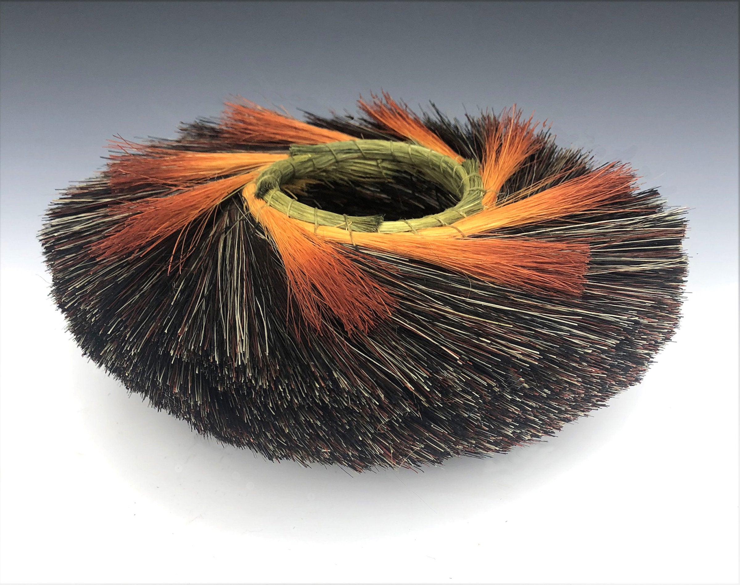 Tri-Color Nest with Orange Spirals