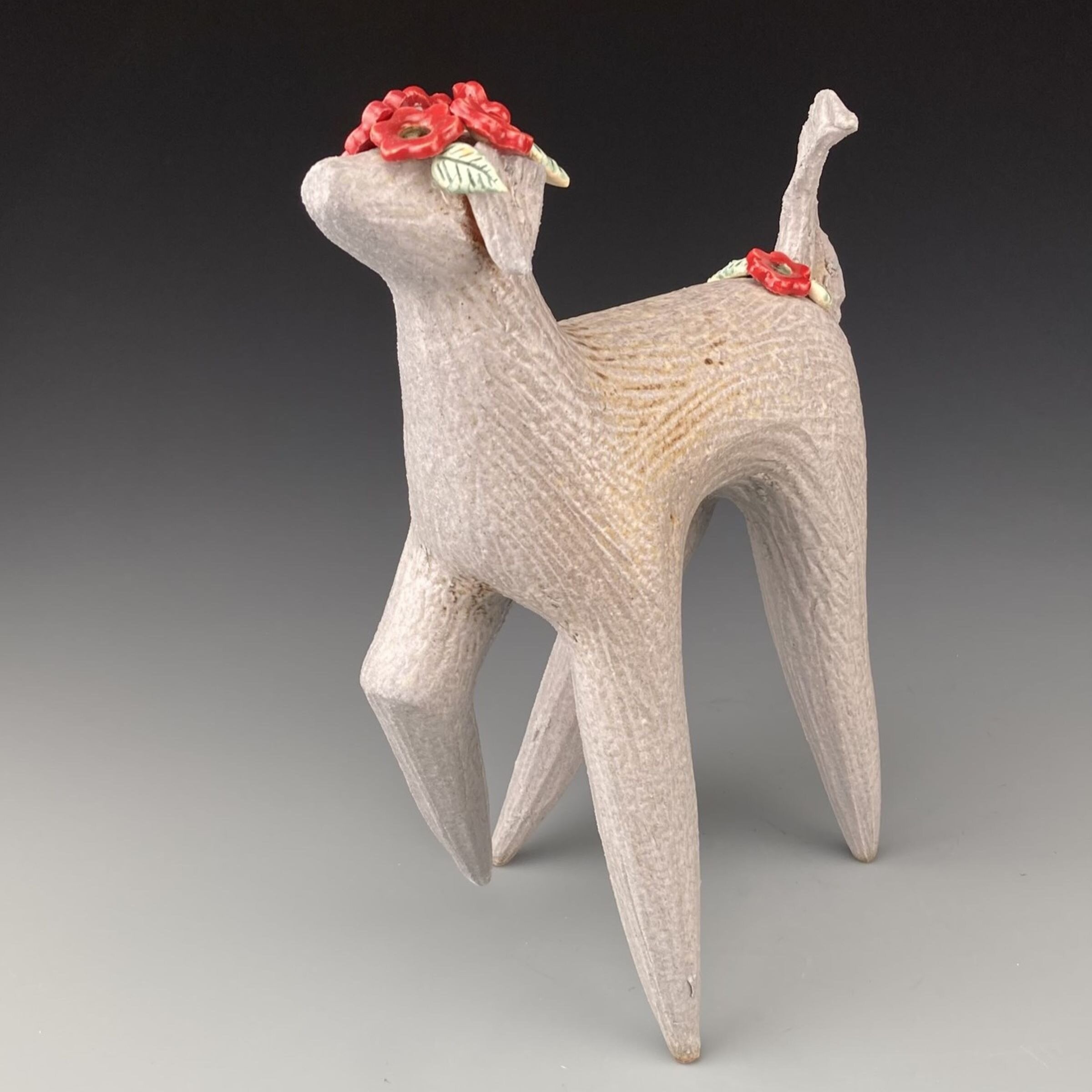 Woodfired Dog with Flowers