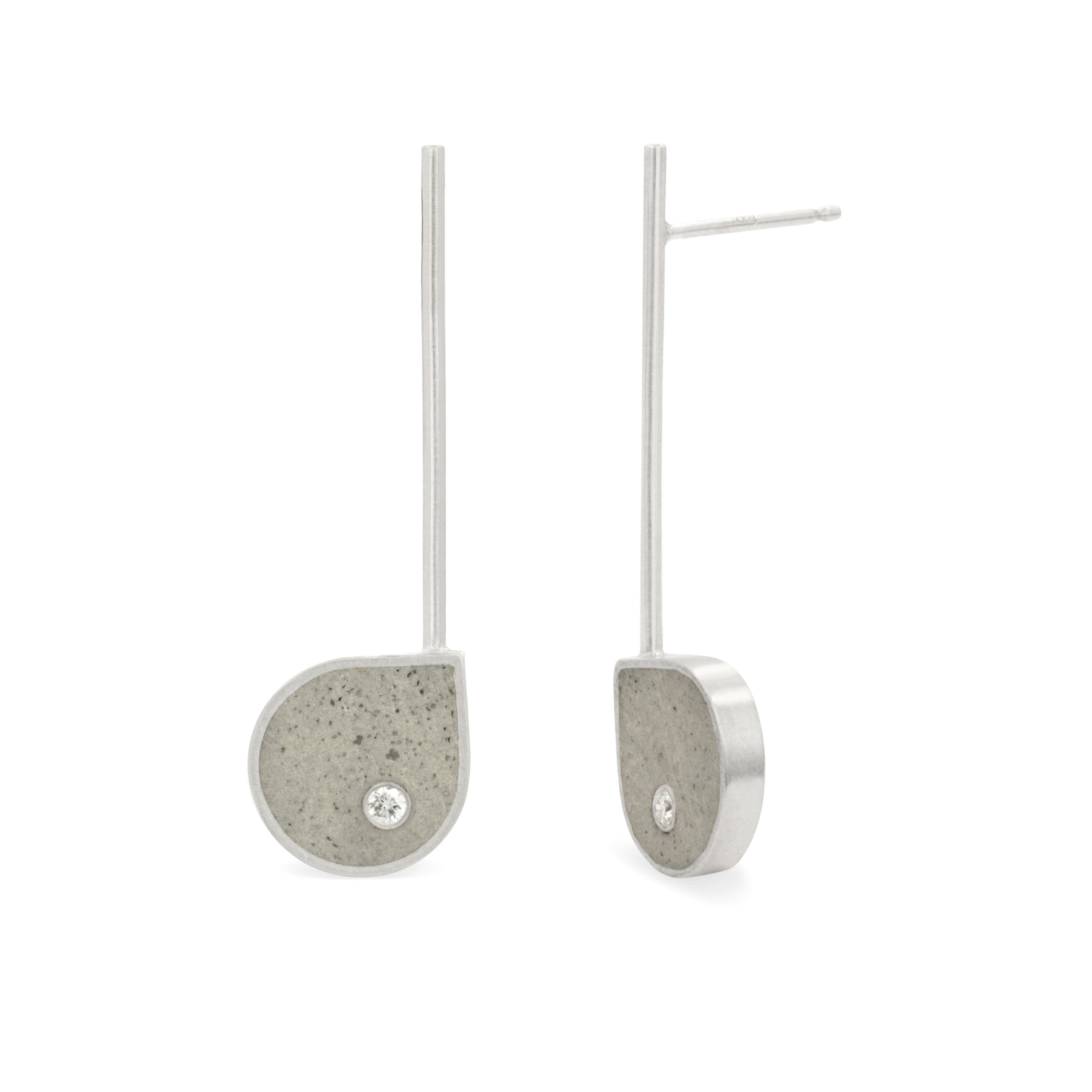 Sterling Silver with Gray Concrete