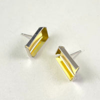 Rectangluar Gold Box Earrings