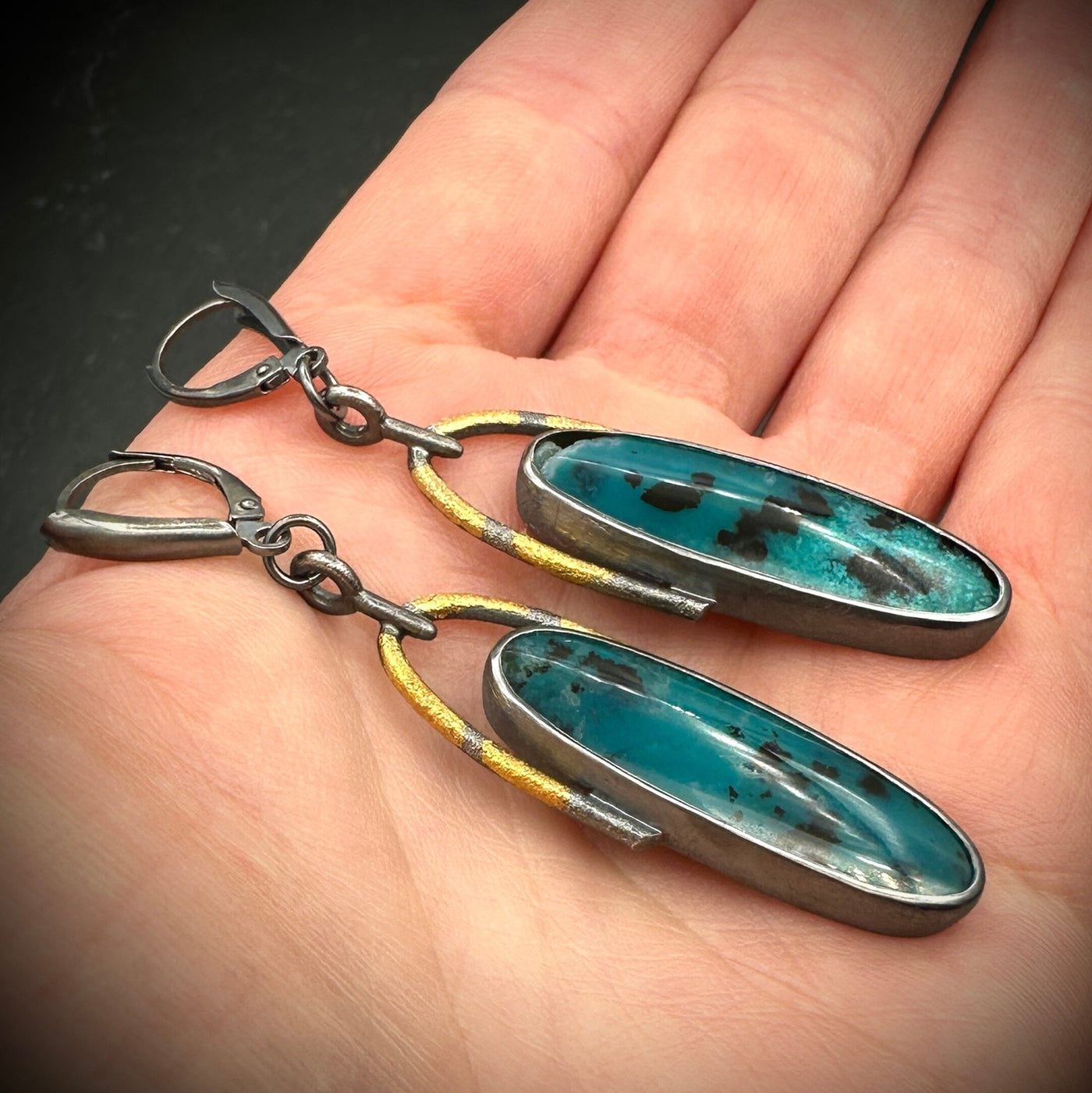 Chrysocolla Pompeii Drop Earrings