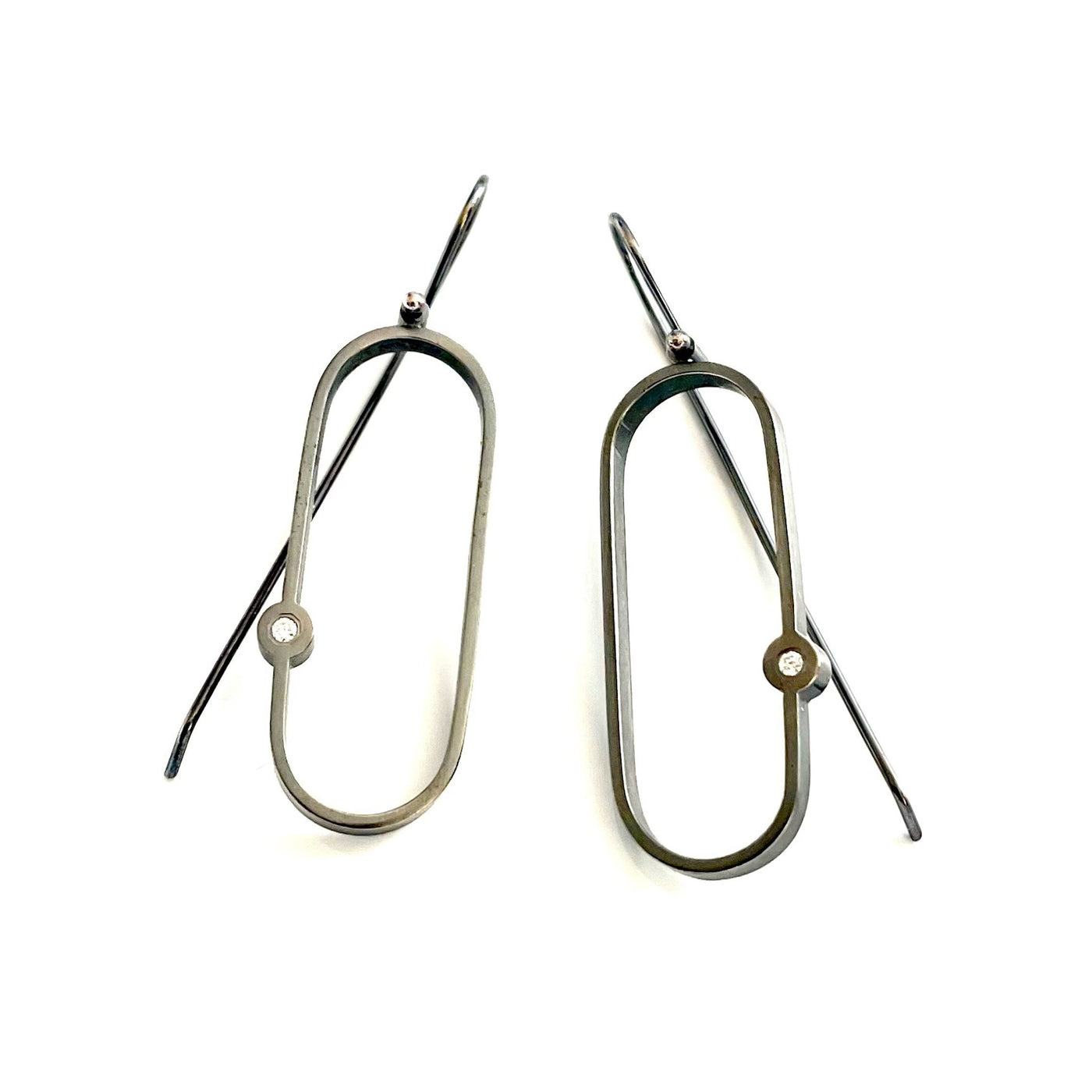 Open Oval Diamond Earrings