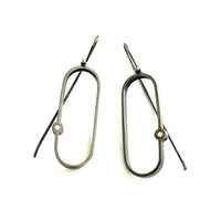 Open Oval Diamond Earrings
