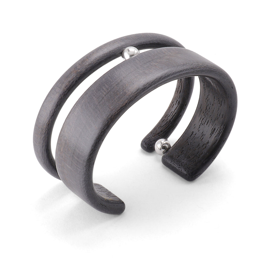 Horizon Cuff with Silver Beads