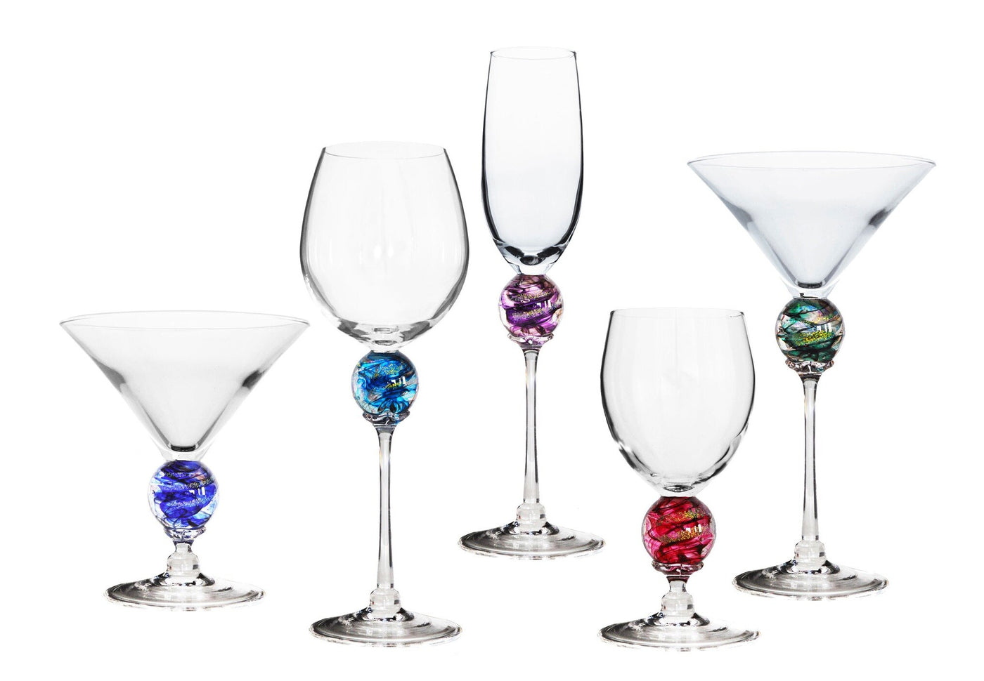 Short Martini Glass, White Wine Glass, Flute Glass, Short Martini Glass,, Water Glass