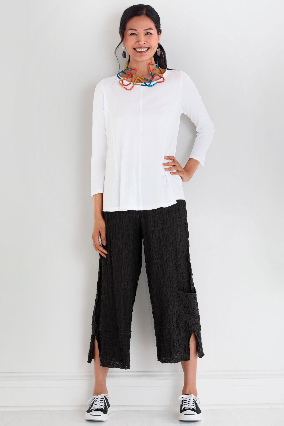 Pucker Cropped Pant