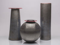 Tall Silver Foil Vase