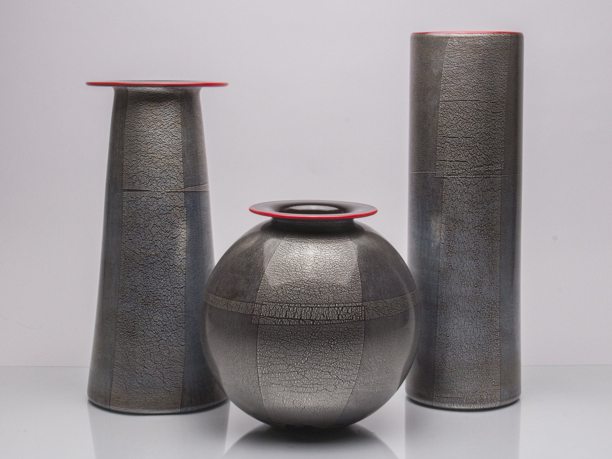 Tall Silver Foil Vase