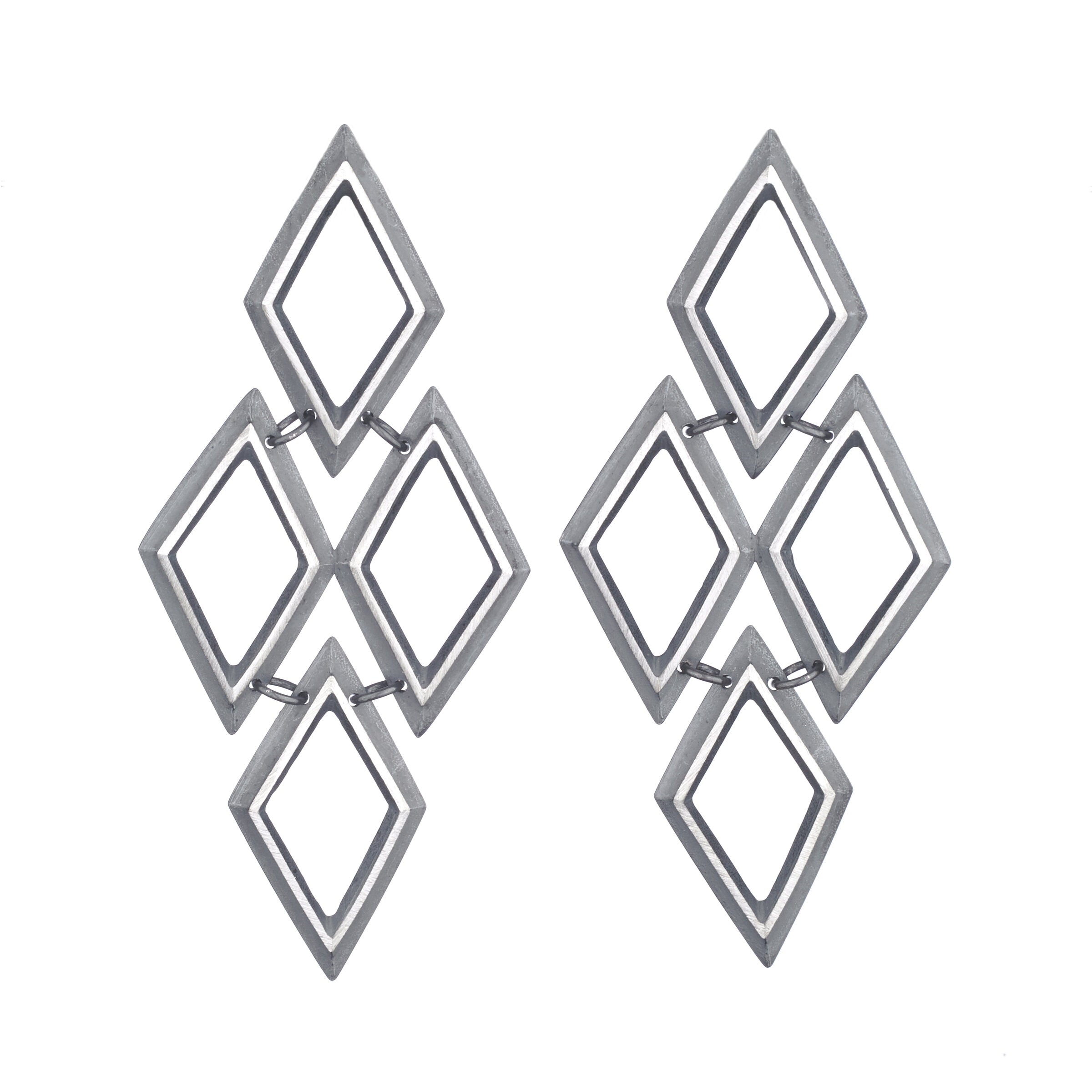 Four Diamond Eclipse Earrings