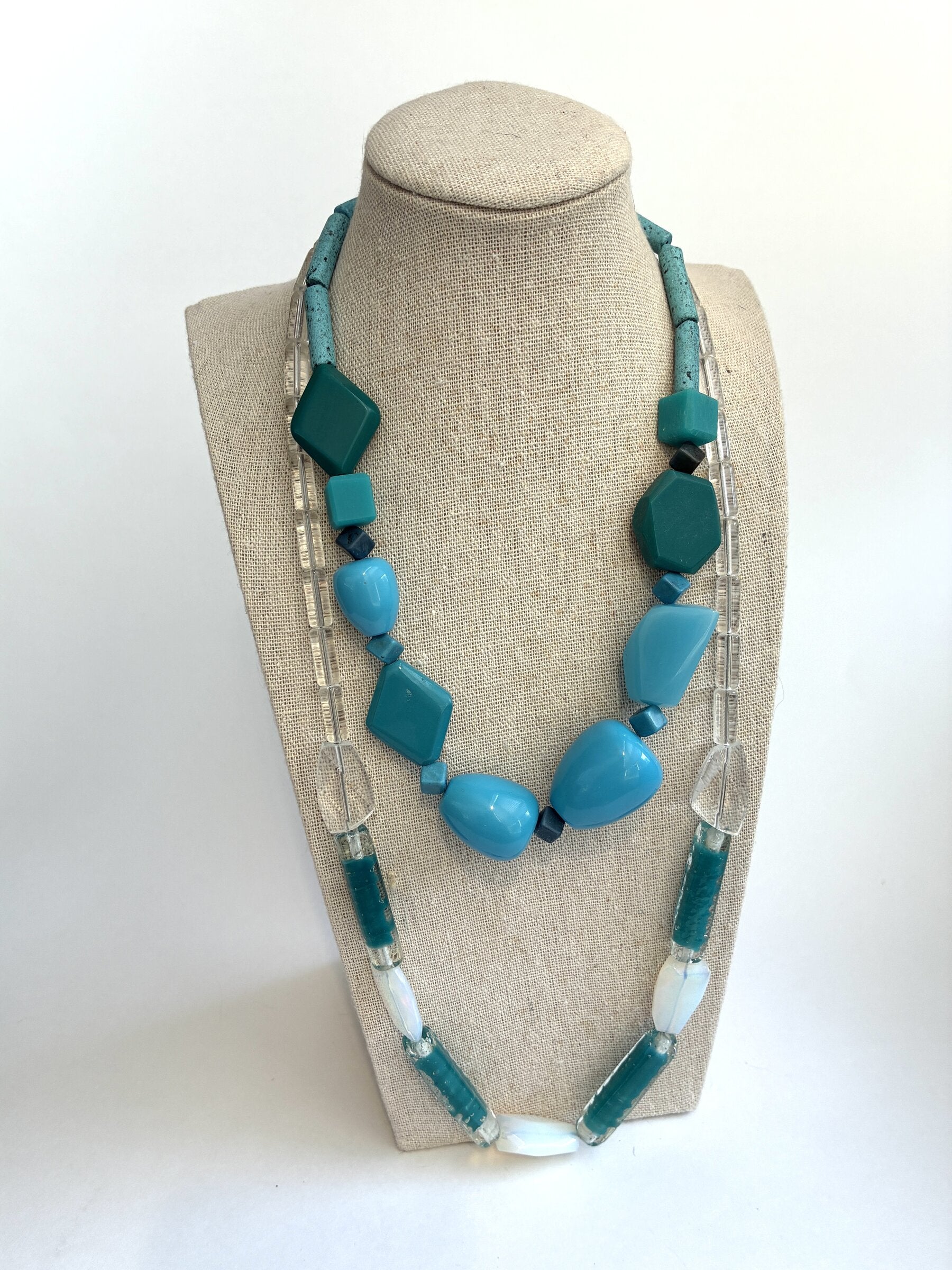 Teal Duo Necklace Set