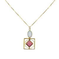 Pastel Pink & White Art Deco Pendant