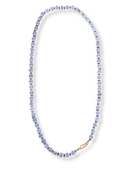 Blue Chalcedony, Amethyst & Pearl Necklace