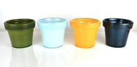 Glass Flower Pot, Earth Tones