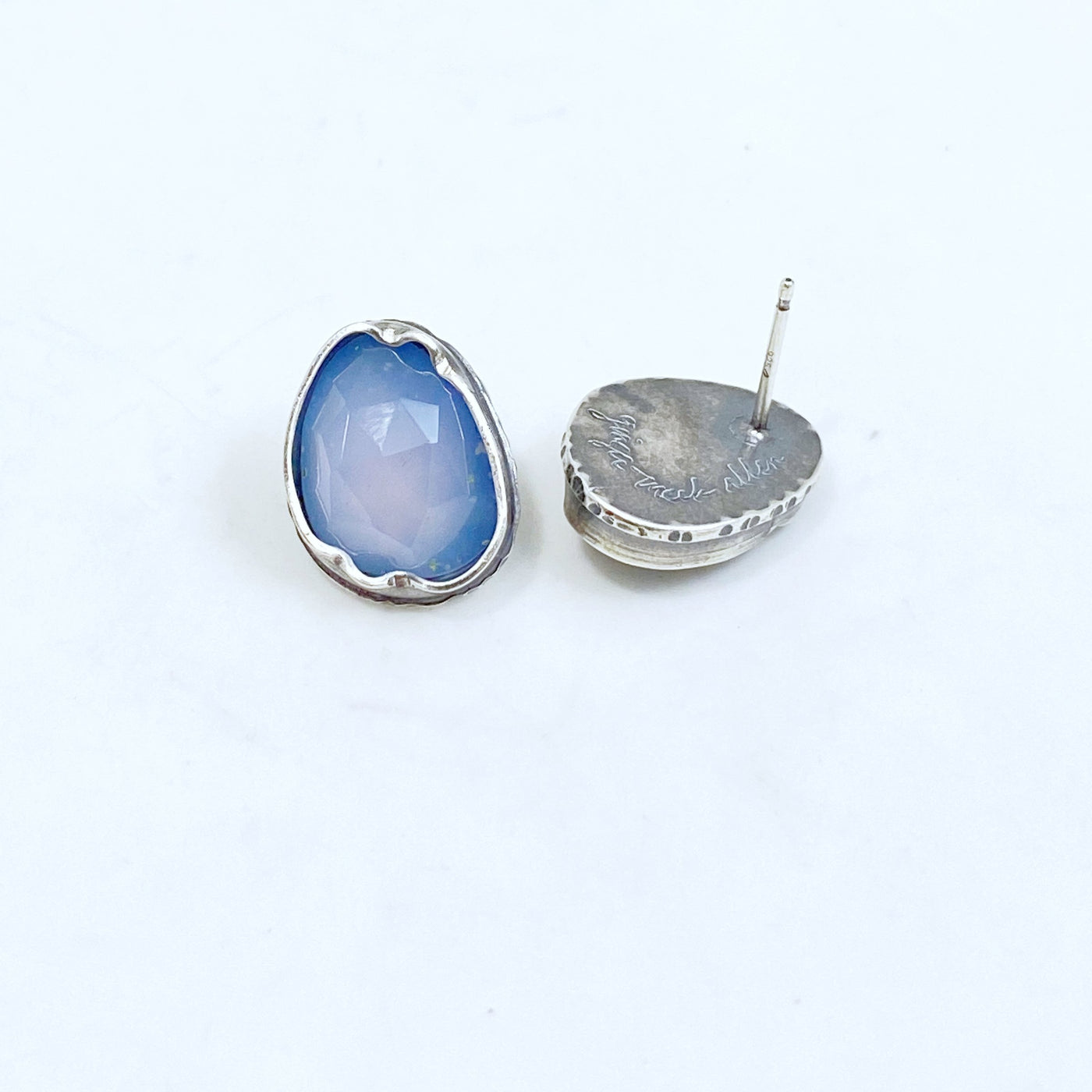 Blue Chalcedony Eclectic Ethos Studs