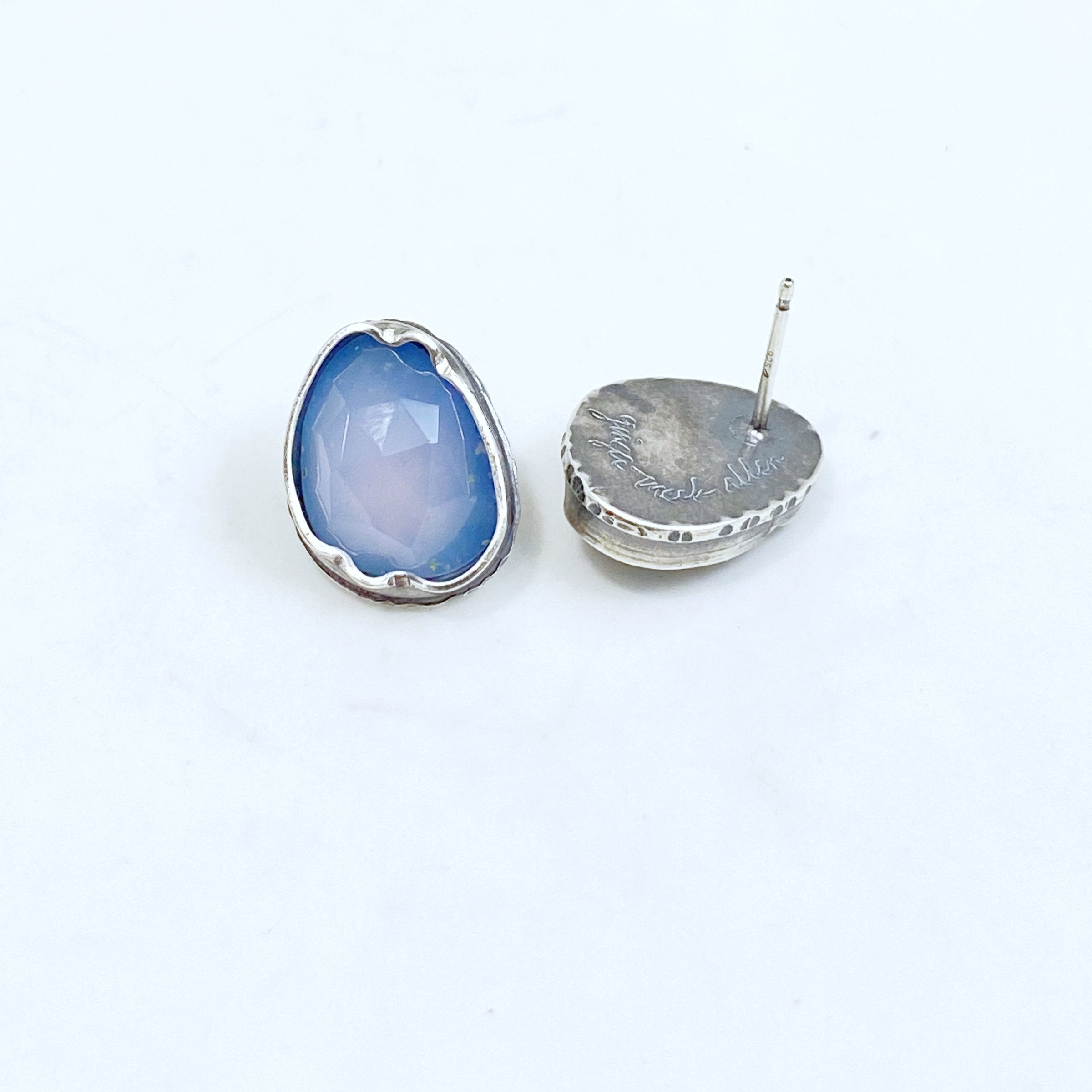 Blue Chalcedony Eclectic Ethos Studs