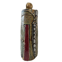 Rustic Abstract Tall Ceramic Box