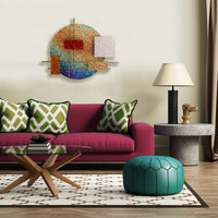 Dichro Glass and Metal Wall Sculpture