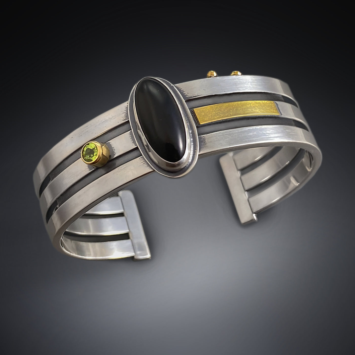 Open Side Onyx Cuff Bracelet