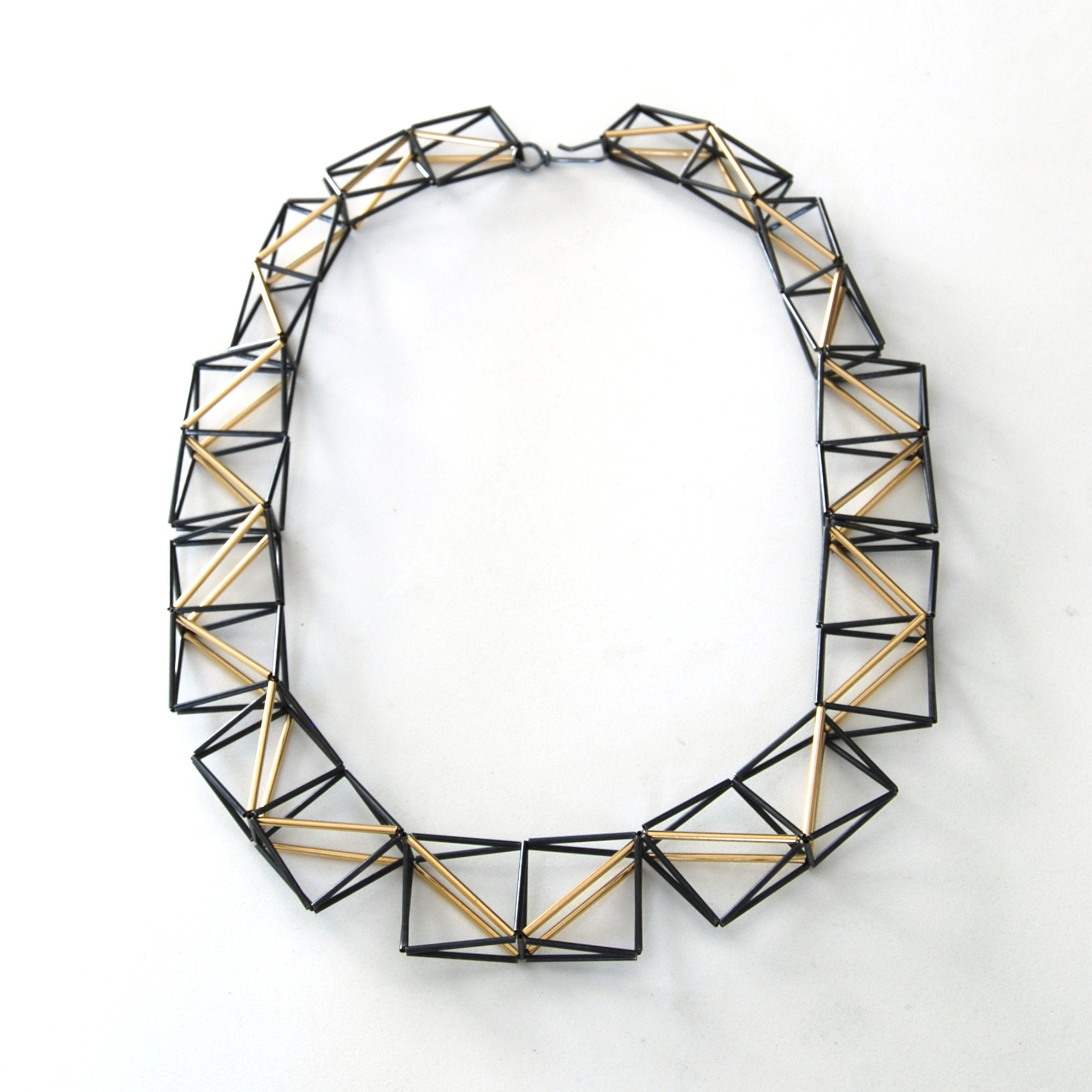 Double Square Links Necklace