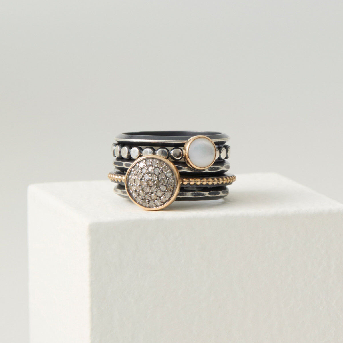 Stacking Ring Set with Mother of Pearl
