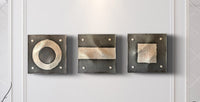Circle Line Square Gray and Silver Wall Squares