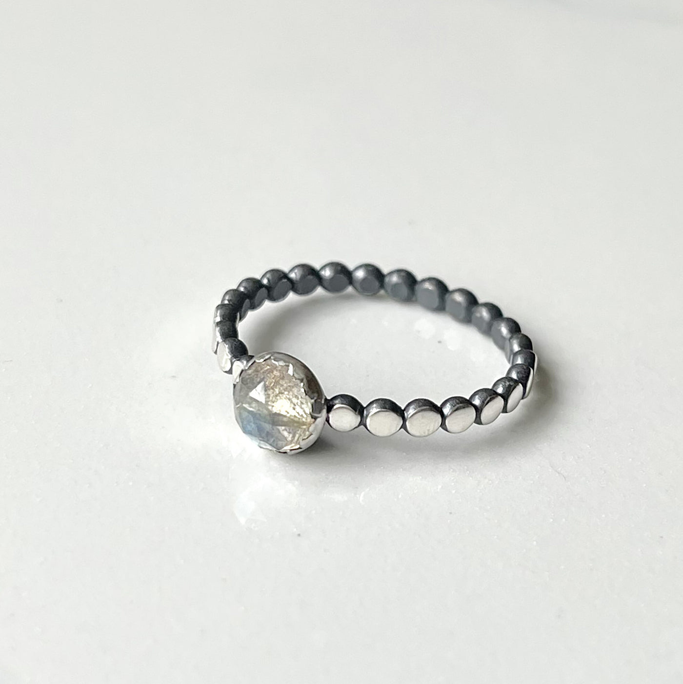 Labradorite Silver Stacking Ring