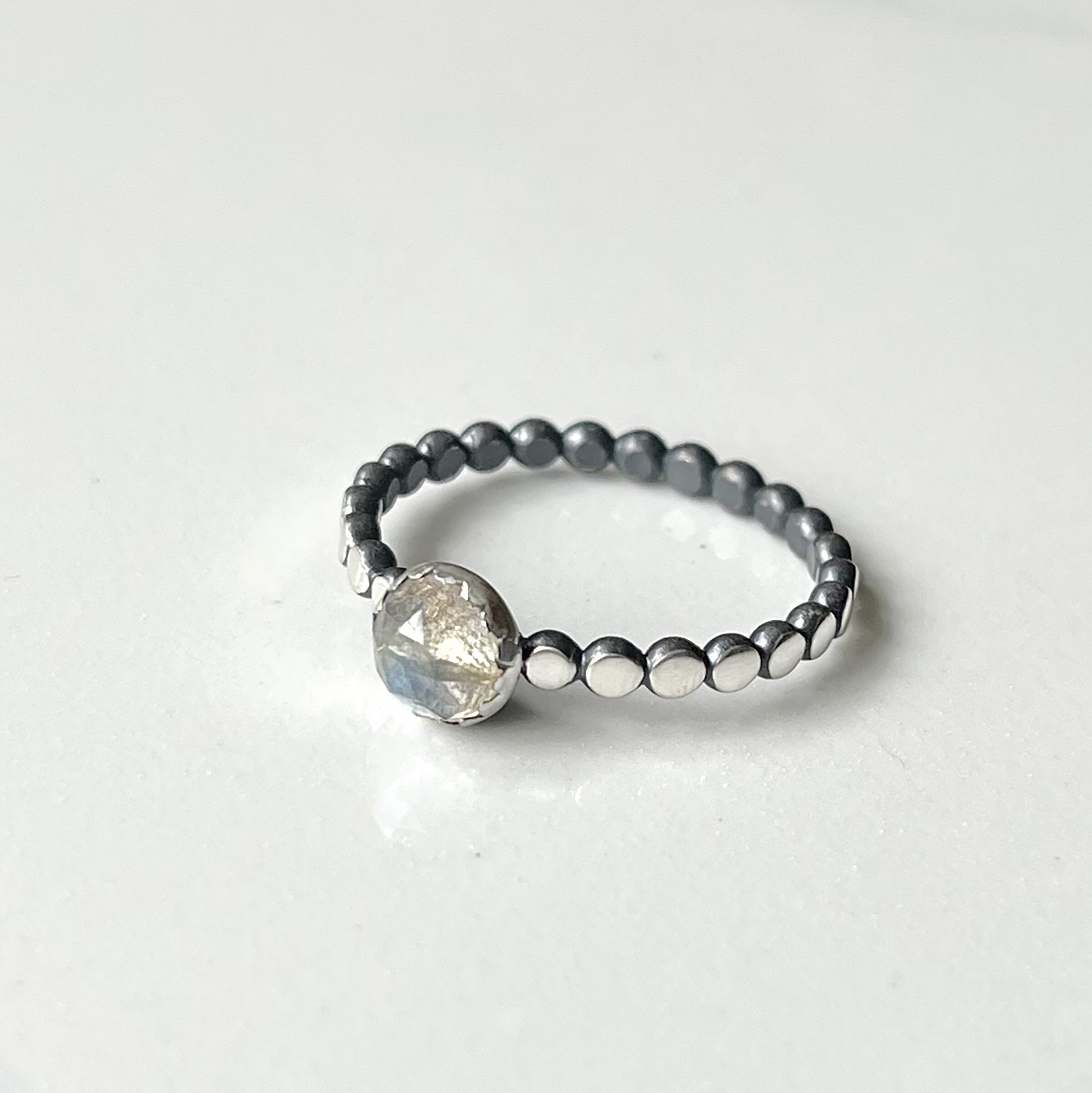 Labradorite Silver Stacking Ring