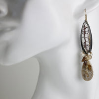 Wild Horse Magnesite & Fossil Coral Earrings