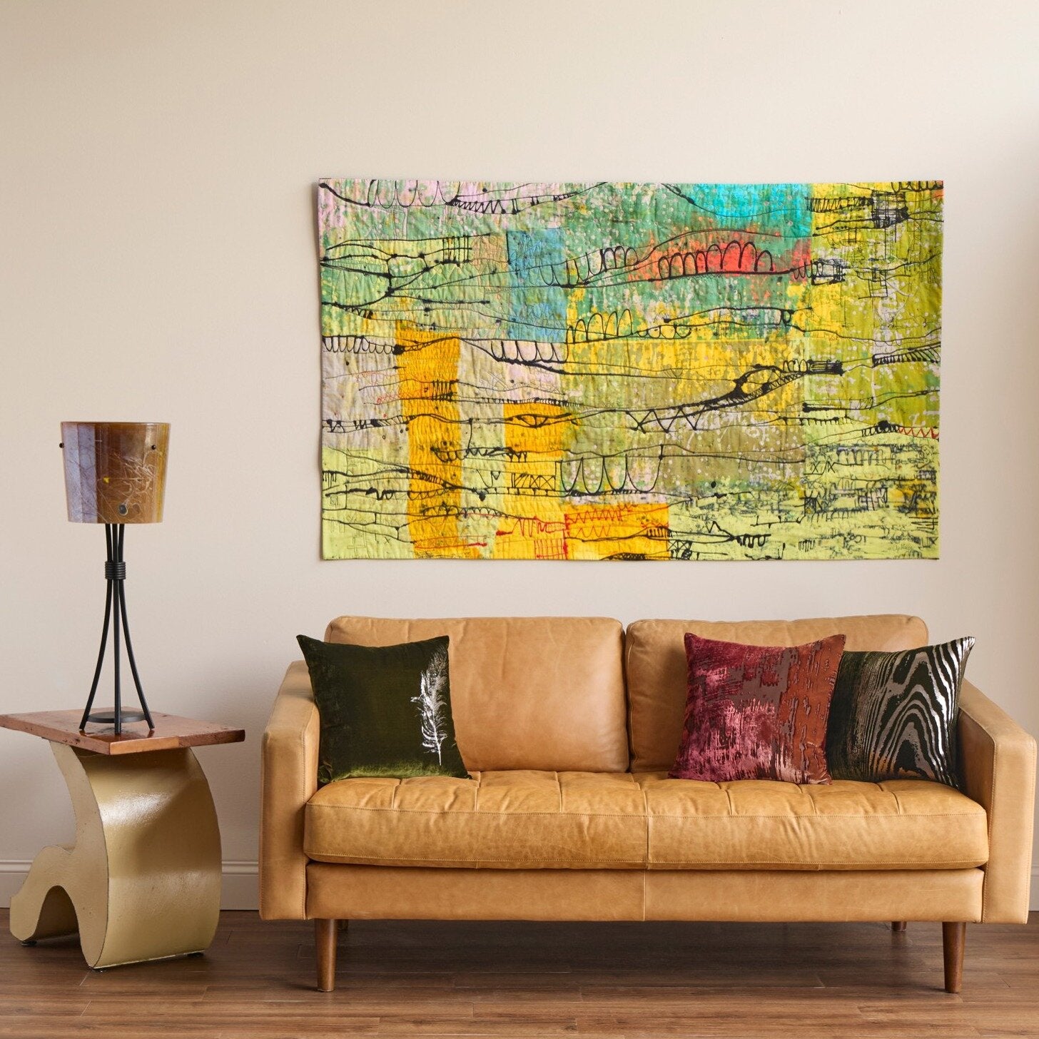 Gilded Luxe Metallic Woodgrain Pillow