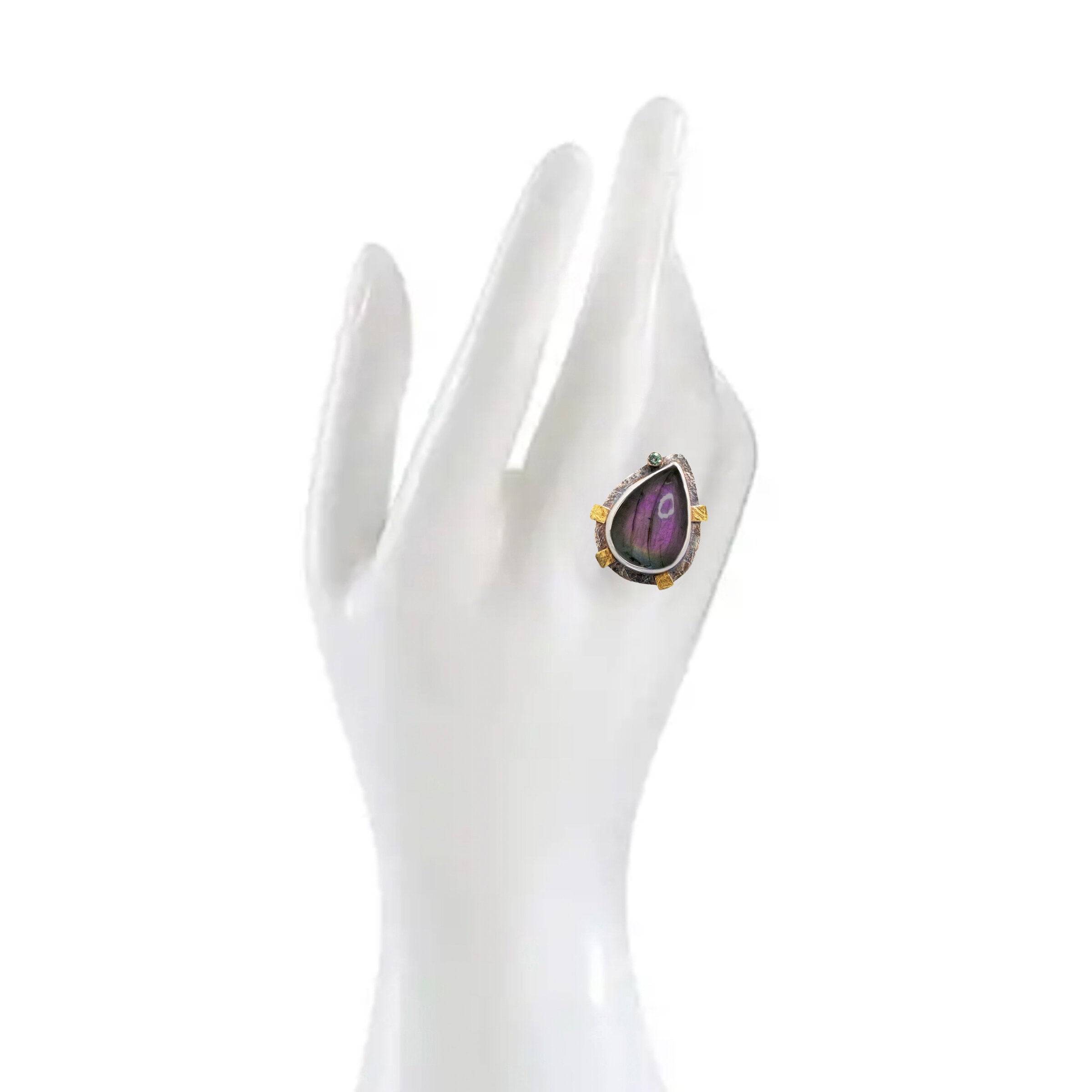 urple Labradorite Pear Ring