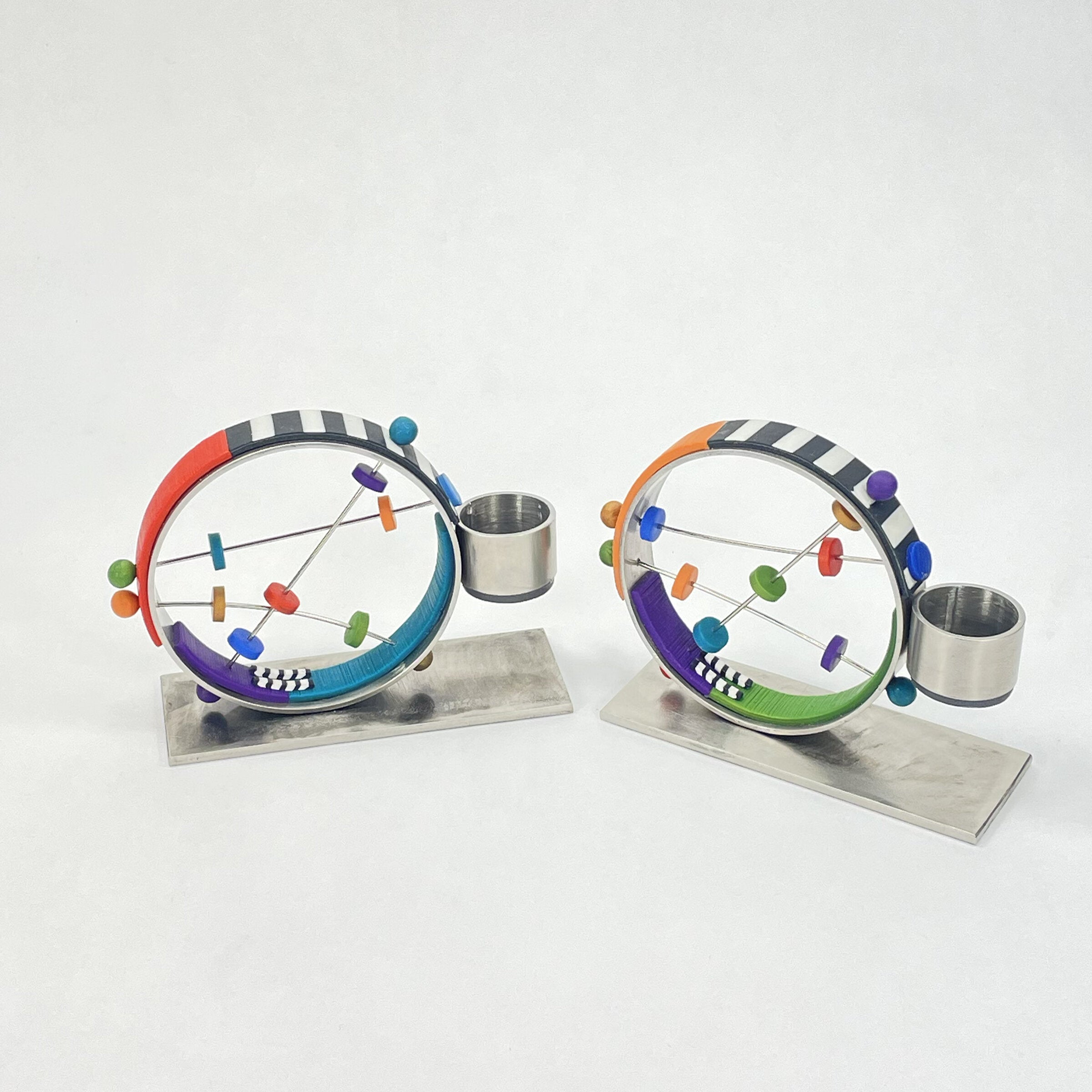 Circle Circle Candleholders Pair