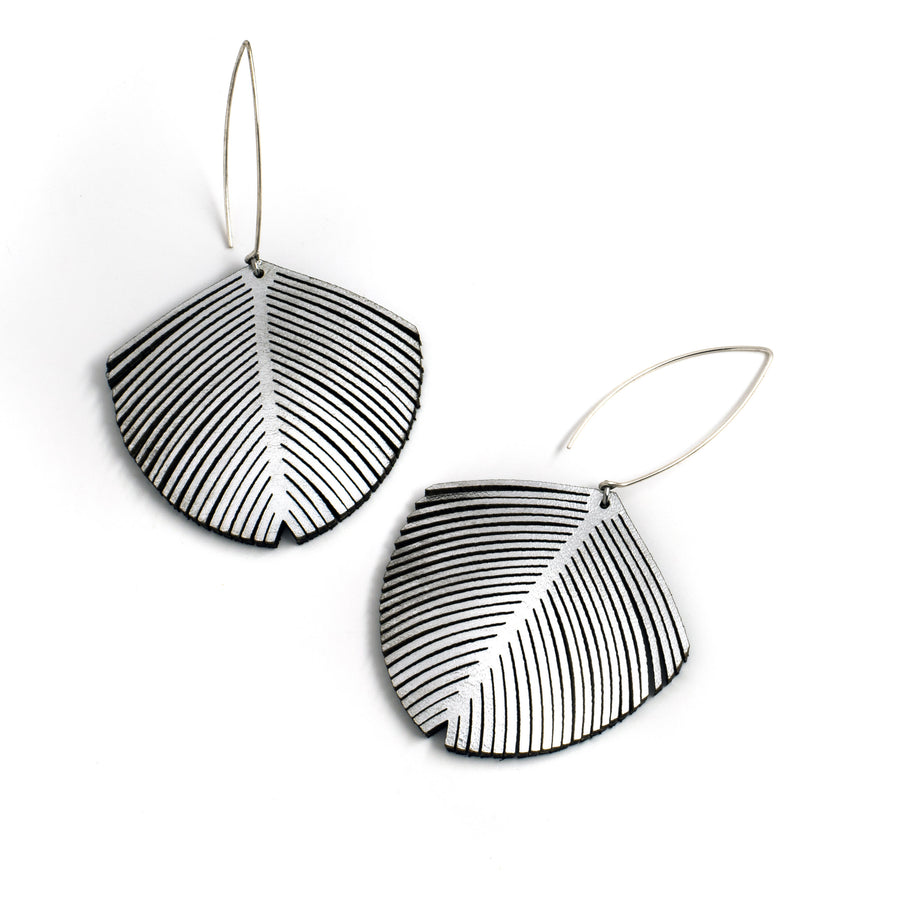 Silver Metallic Leather