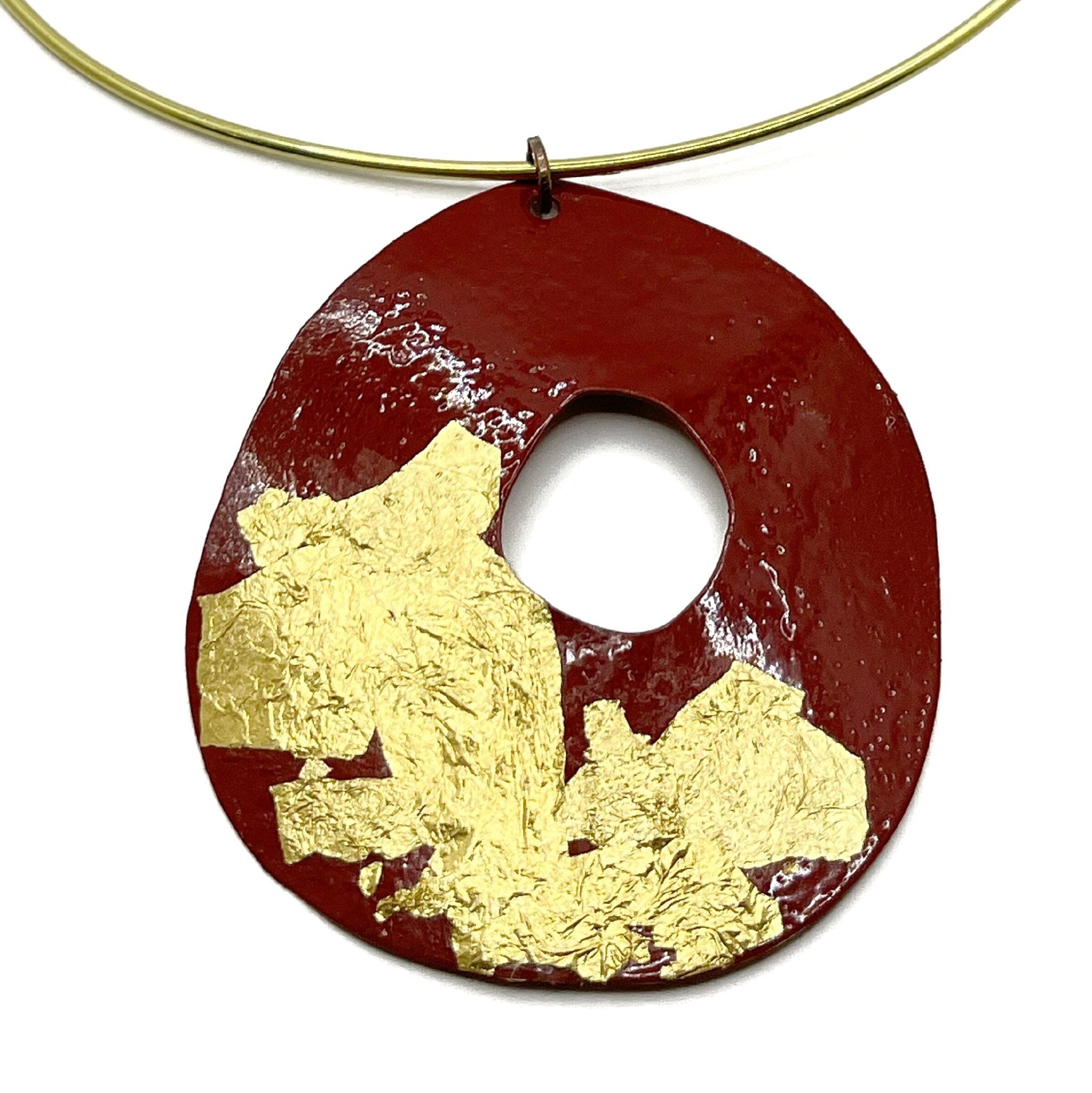 Red and Gold Pendant No. 5