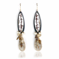 Wild Horse Magnesite & Fossil Coral Earrings