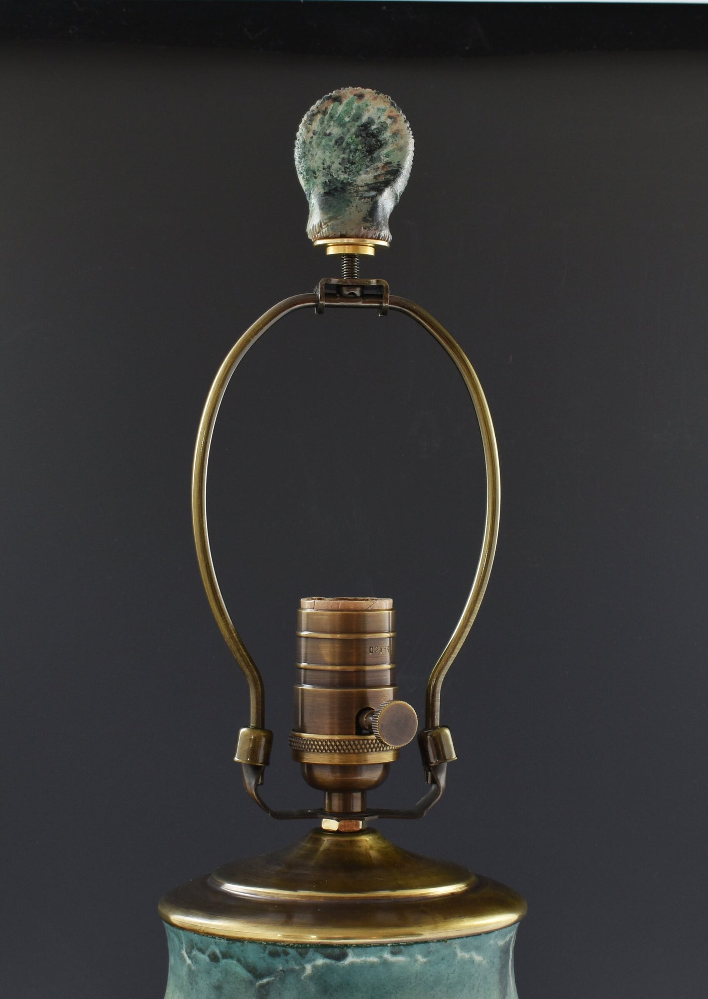 Ivory and Green Terracotta Table Lamp