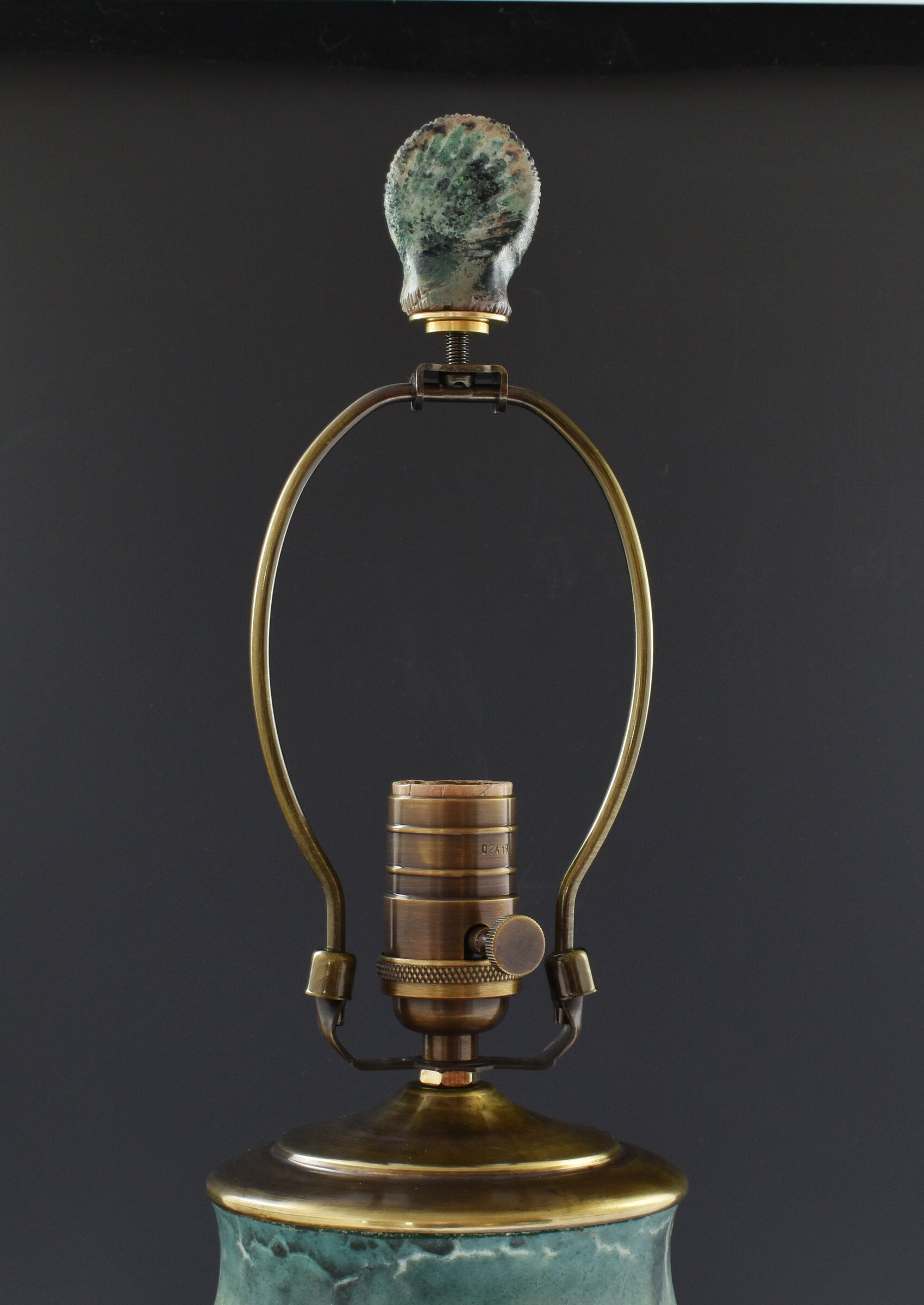 Ivory and Green Terracotta Table Lamp
