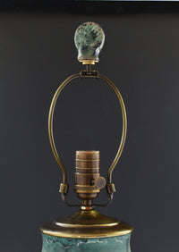 Ivory and Green Terracotta Table Lamp