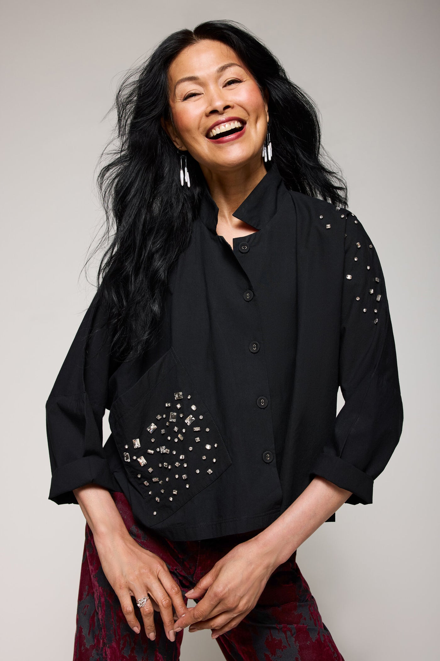 Crop Spangle Shirt