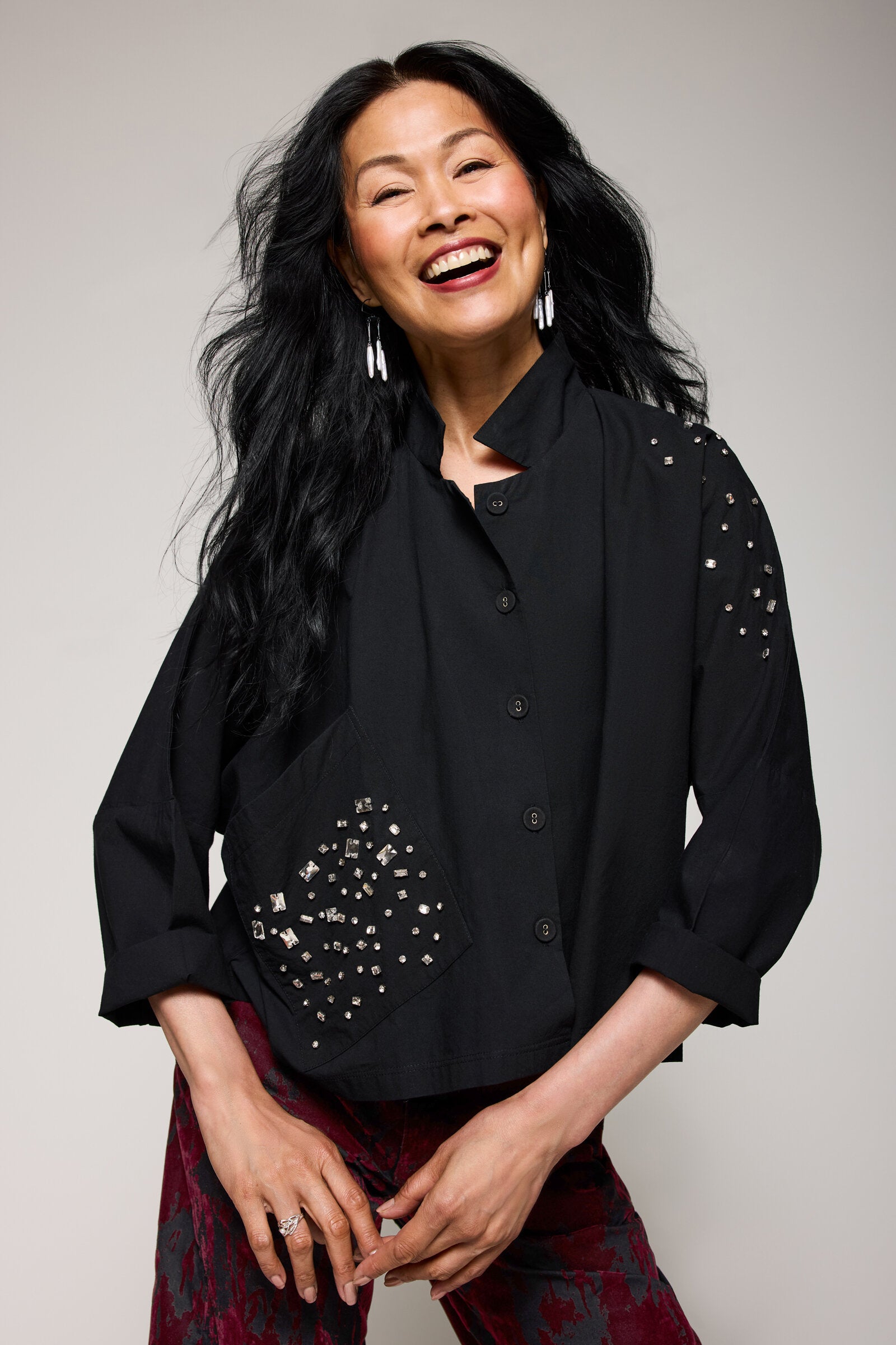Crop Spangle Shirt